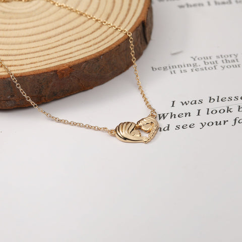 European And American Love Necklace Mother's Day Geometric Copper Peach Heart Gift - Zambeel