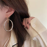 Fashion Color Contrast Oval Earrings Women's Fashion All - match Simple - Zambeel