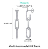 Fashion Geometric Silver Earrings Moissanite - Zambeel