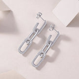Fashion Geometric Silver Earrings Moissanite - Zambeel