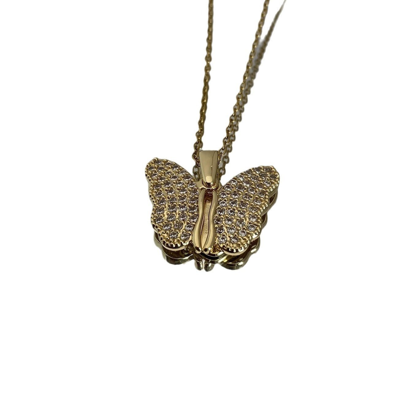 Fashion Jewelry Butterfly Necklace Female Pendant Titanium Steel Clavicle Chain - Zambeel