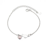 Fashion Ladies Cat Charm Bracelet Silver - Zambeel