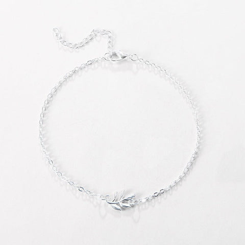 Fashion Simple Alloy Mori Style Flower Leaf Anklet - Zambeel
