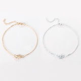 Fashion Simple Alloy Mori Style Flower Leaf Anklet - Zambeel