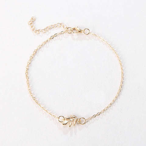 Fashion Simple Alloy Mori Style Flower Leaf Anklet - Zambeel