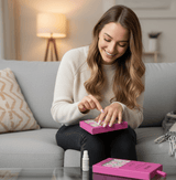 Febble - Hot Pink with Silver Sparkle Press - On Nails (Original) - Zambeel