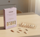 Febble - Nude Floral Gold Mix Press - On Nails (Original) - Zambeel