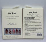 Febble - Stiletto Fire & Hearts Press - On Nails (Original) - Zambeel