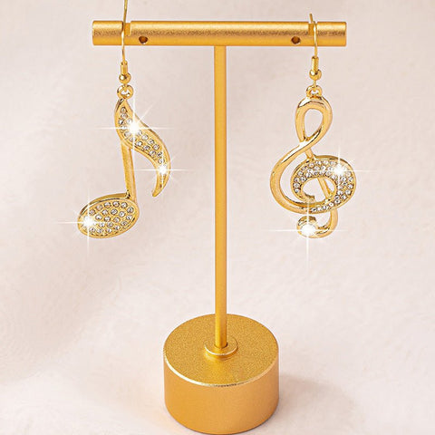 Female Gemstone Note Exaggerated Personality Earrings - Zambeel