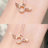 Female Necklace Rose Gold Angel Little Wing - Zambeel