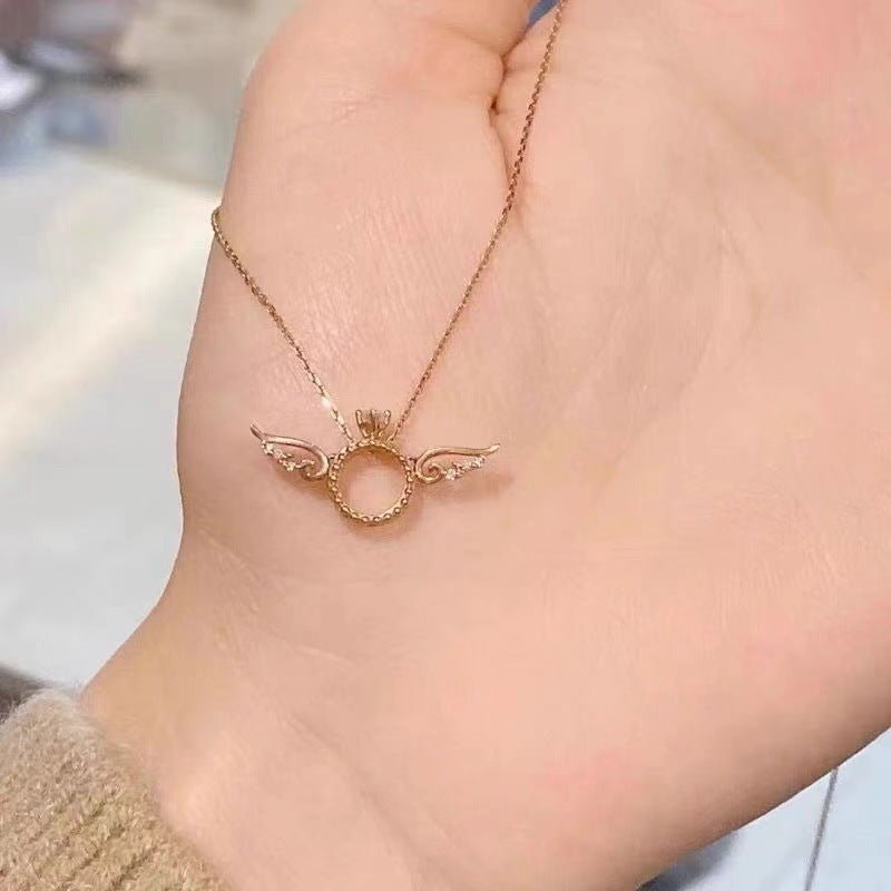 Female Necklace Rose Gold Angel Little Wing - Zambeel