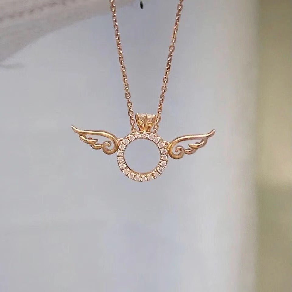 Female Necklace Rose Gold Angel Little Wing - Zambeel