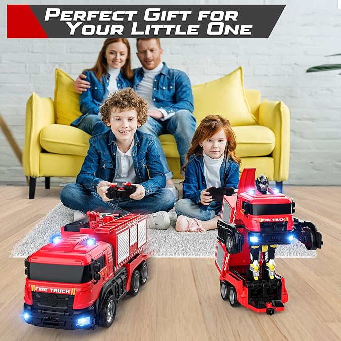 Fire Fighting - RC Deformation Fire Truck with Water Spray - Zambeel