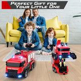 Fire Fighting - RC Deformation Fire Truck with Water Spray - Zambeel