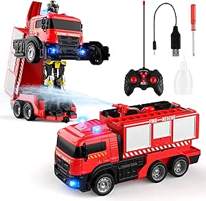 Fire Fighting - RC Deformation Fire Truck with Water Spray - Zambeel