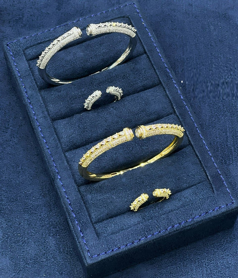 Floral Duo Sparkle Kada Set - Zambeel