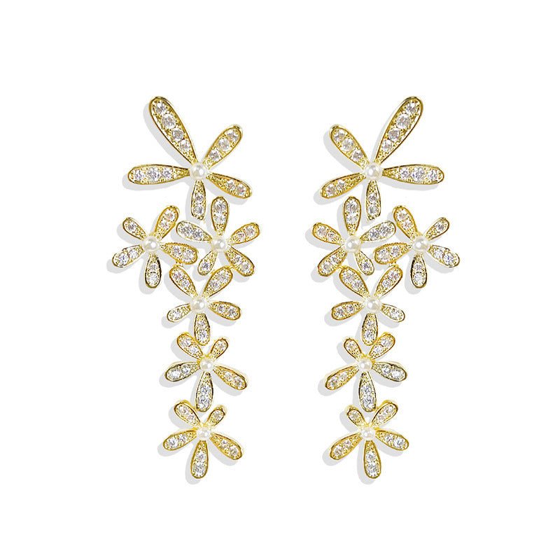 Flower Earrings For Women Elegant Exaggerated - Zambeel