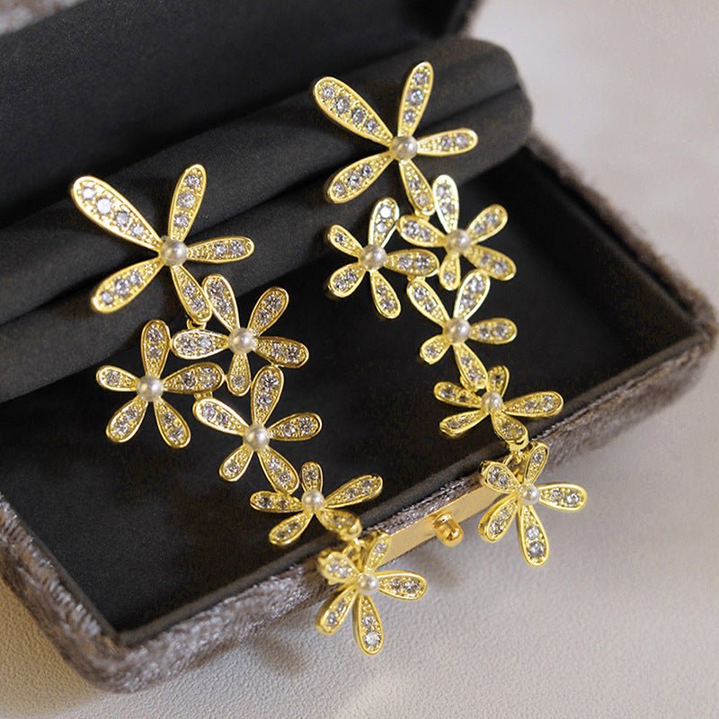 Flower Earrings For Women Elegant Exaggerated - Zambeel