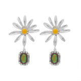 Flower Rhinestone Eardrops Earrings Exaggerated Ladies - Zambeel