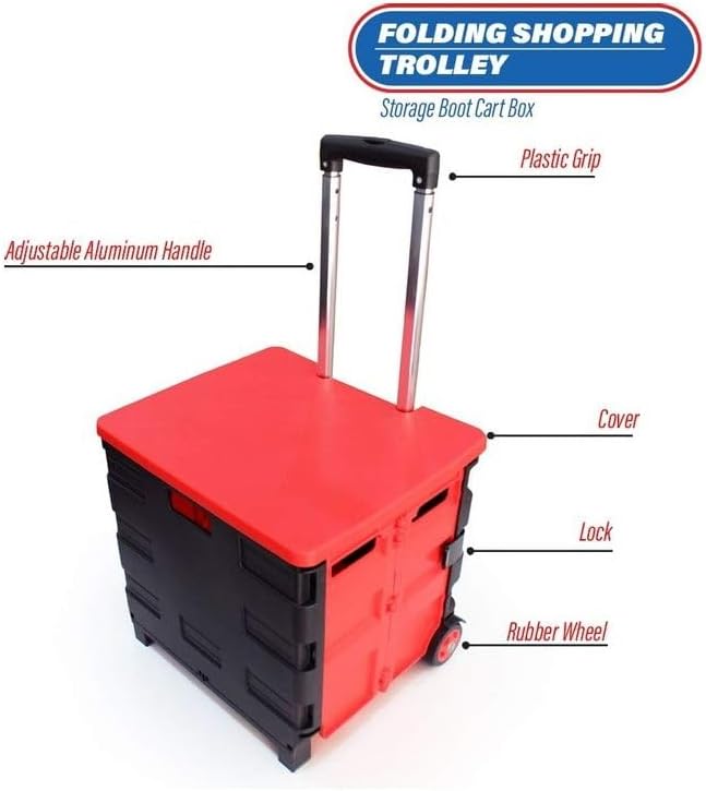 Foldable Rolling Storage Cart Box with Handle & Wheels - Zambeel
