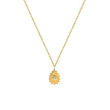 Geometric Single Diamond Zircon Inlaid Water Drop Pendant Titanium Steel Plated Necklace - Zambeel