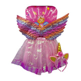 Girls Pink Unicorn Fairy Costume - Zambeel