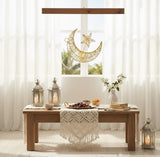 Gold Crescent Moon & Star Decorative Light Ornament - Zambeel
