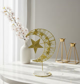 Gold Crescent Moon & Star LED Table Décor Light - Zambeel