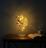 Gold Crescent Moon & Star LED Table Décor Light - Zambeel