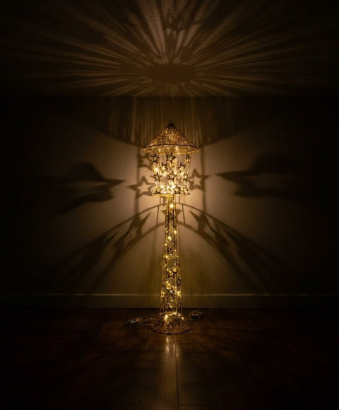 Gold Decorative LED Lantern Stand - Zambeel