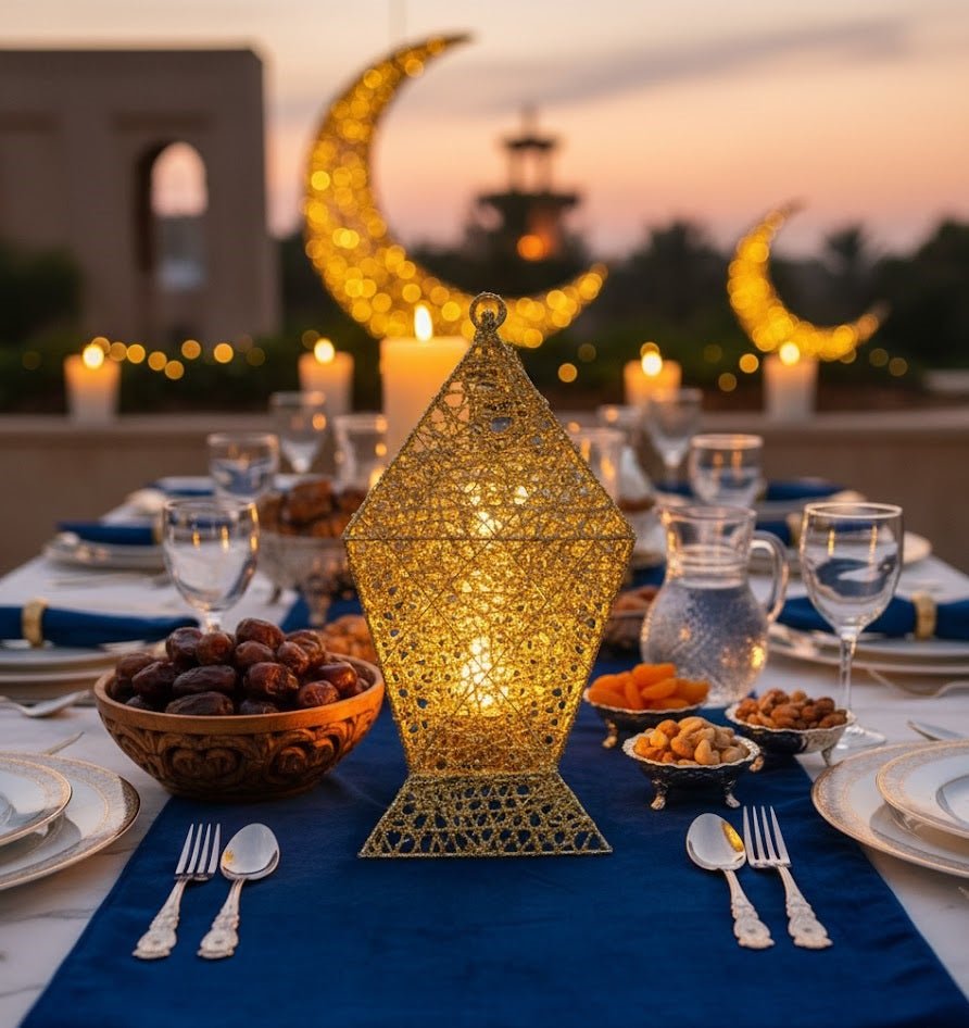 Gold Glitter Decorative Hanging Lantern - Zambeel