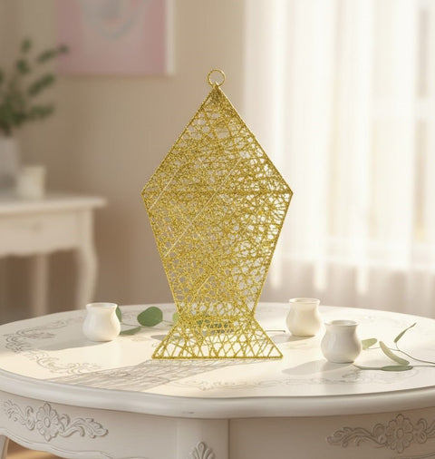 Gold Glitter Decorative Hanging Lantern - Zambeel
