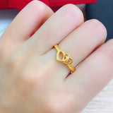 Gold Plated Retro Heart Ring - Zambeel