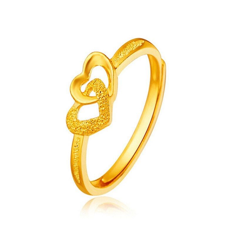 Gold Plated Retro Heart Ring - Zambeel