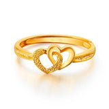 Gold Plated Retro Heart Ring - Zambeel