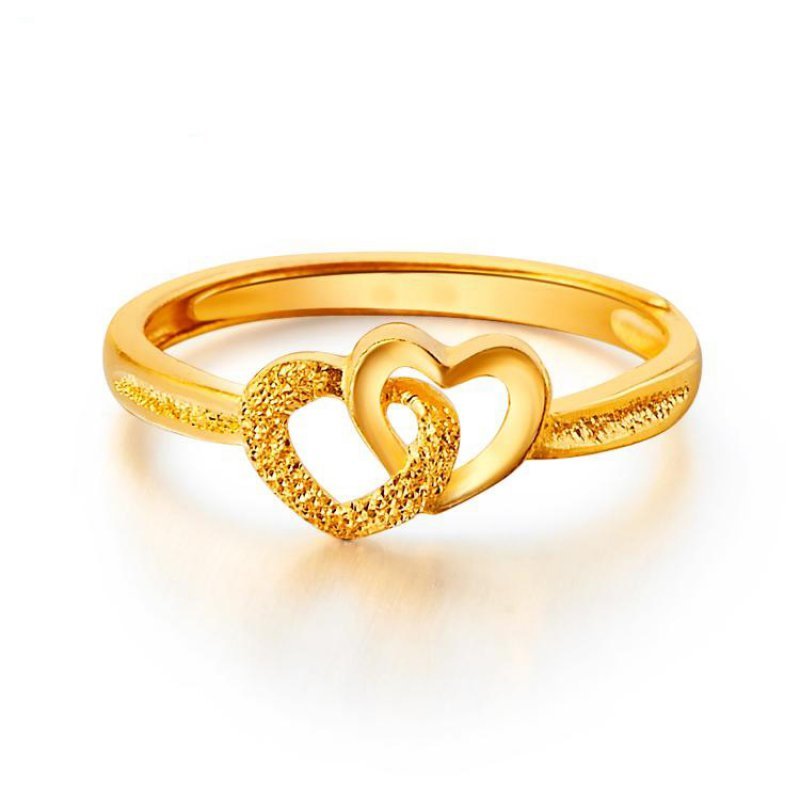 Gold Plated Retro Heart Ring - Zambeel
