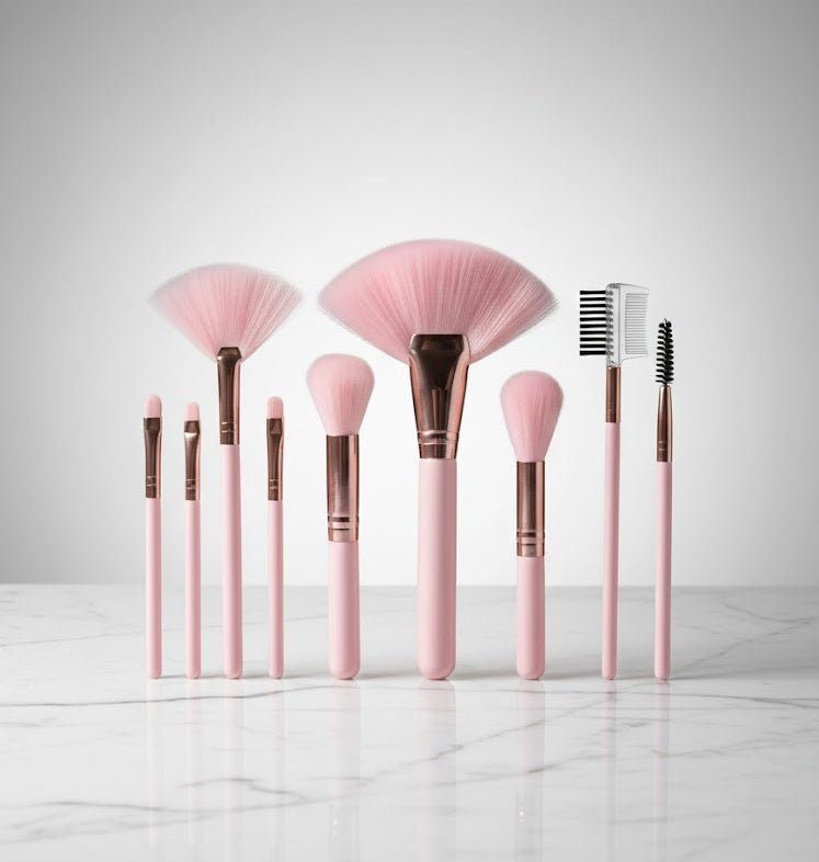 GR - Professional Pink Makeup Brush Set - Zambeel