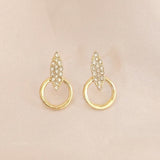 Graceful Geometric Stud Diamond Circle Design High - Grade Earrings - Zambeel