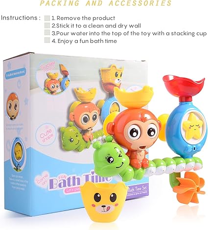 Happy Bath - Time Water Spray Bath Toy Set for Kids - Zambeel