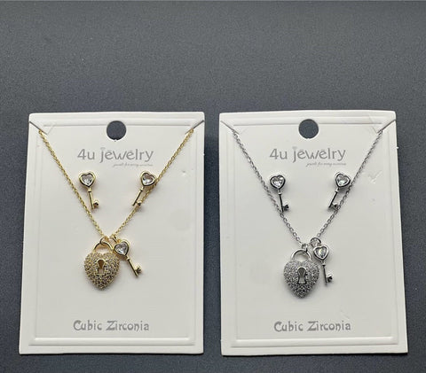 Heart Lock & Key Charm Set - Zambeel