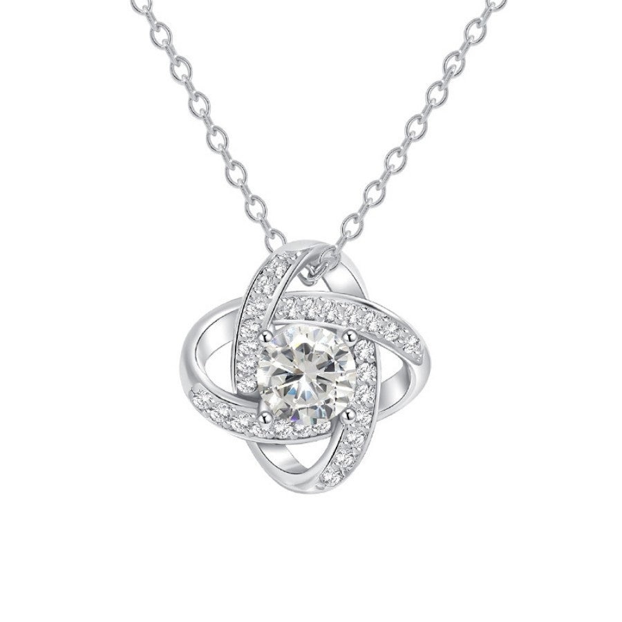 Heart Of Eternity Clavicle Chain Rotating Lucky Pendant Necklace With Card - Zambeel