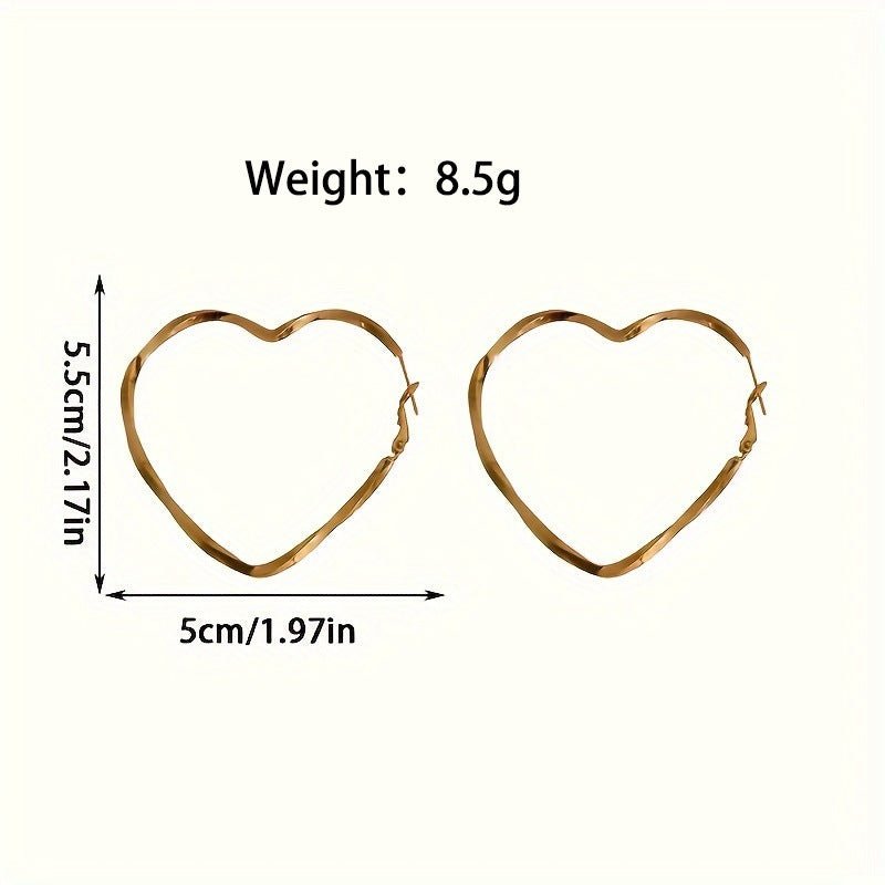 Heart Vintage Metal Earrings Female Accessories - Zambeel