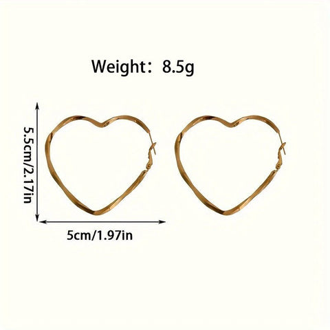 Heart Vintage Metal Earrings Female Accessories - Zambeel