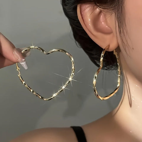 Heart Vintage Metal Earrings Female Accessories - Zambeel