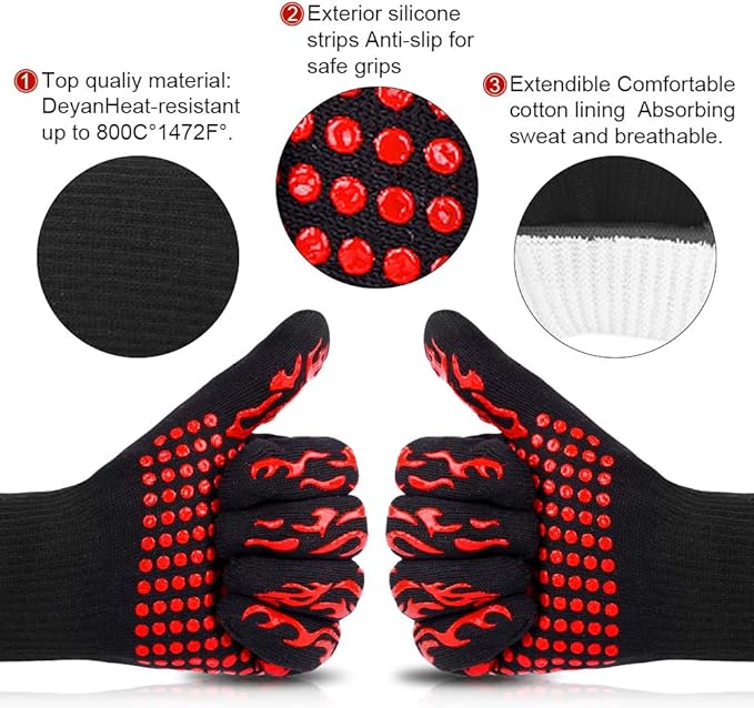 Heat Resistant BBQ Oven Gloves - Zambeel