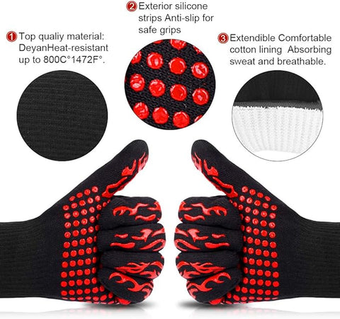Heat Resistant BBQ Oven Gloves - Zambeel