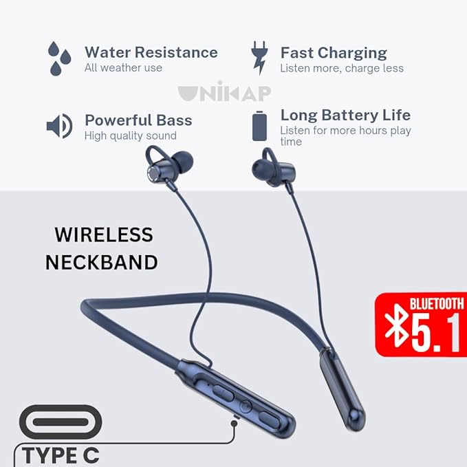 HEPU - Bluetooth Wireless Neckband Earphones - Zambeel