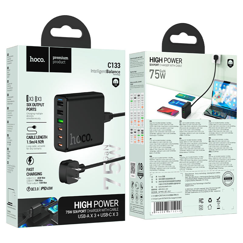 Hoco - GaN Six - Port Fast Charger - Zambeel