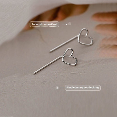 Hollow Heart Ear Studs Female Simple Cold Style - Zambeel