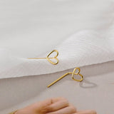 Hollow Heart Ear Studs Female Simple Cold Style - Zambeel